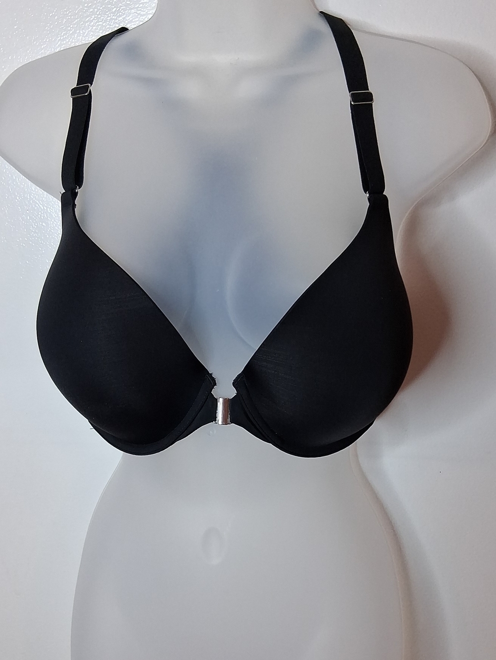 Soma Women's Size 38 DBlack Front-Closure Plunge T-Shirt Bra - Women Intimates